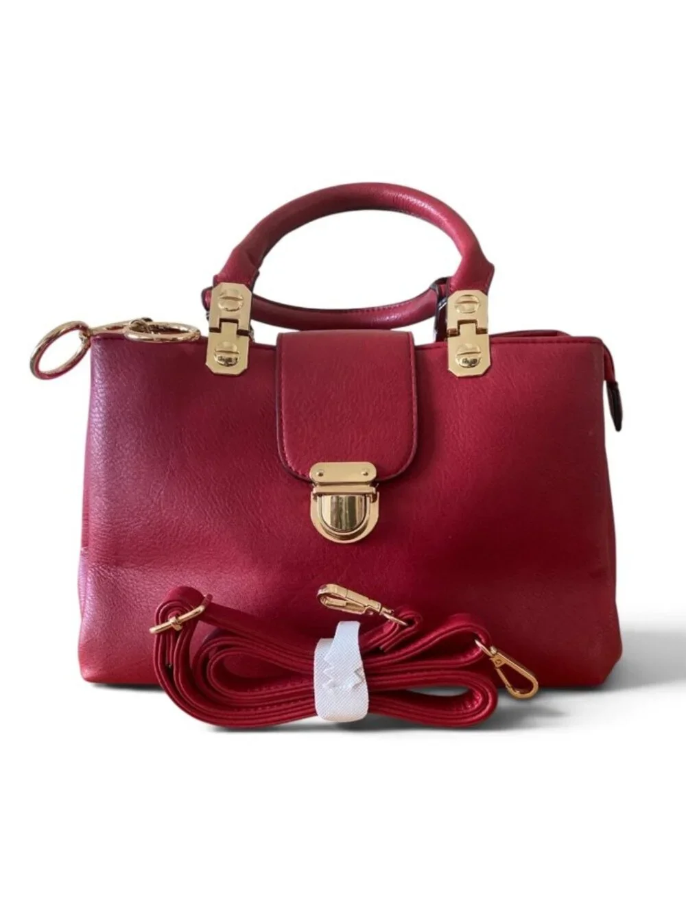 Dasein Satchel Vegan Leather Shoulder Crossbody Handbag NEW No Tags  Red